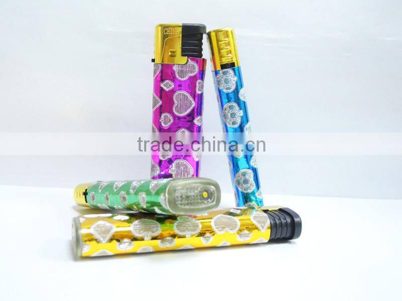 Cheap plastic material cigarette lighter , electron gas lighter with windproof function and picture