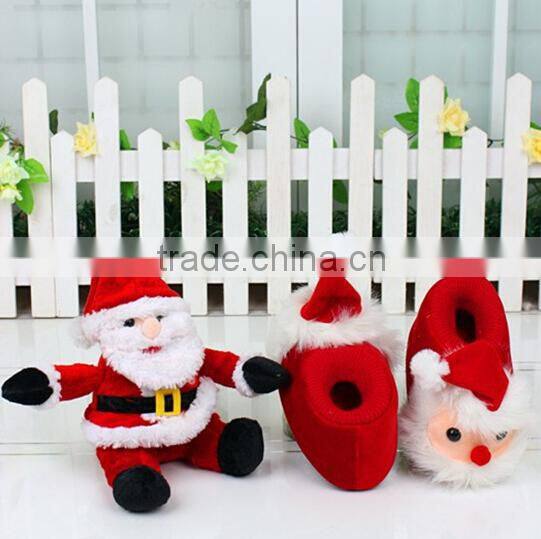 Cute plush santa claus slippers for christmas/ Christmas Slipper