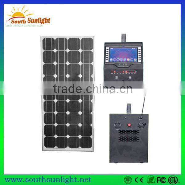 50 watt new type portable best dc solar power TV and radio box system