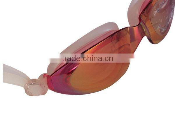 mirror coated adult swimming goggles,wide vision goggles