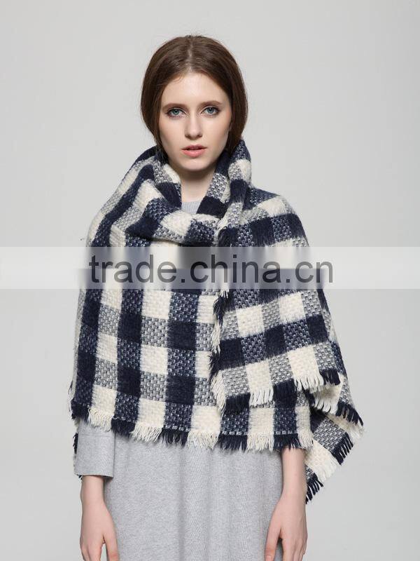 Warm Winter Fashion Ladies Wide Long Plaid Pashmina Kashmir Shawl