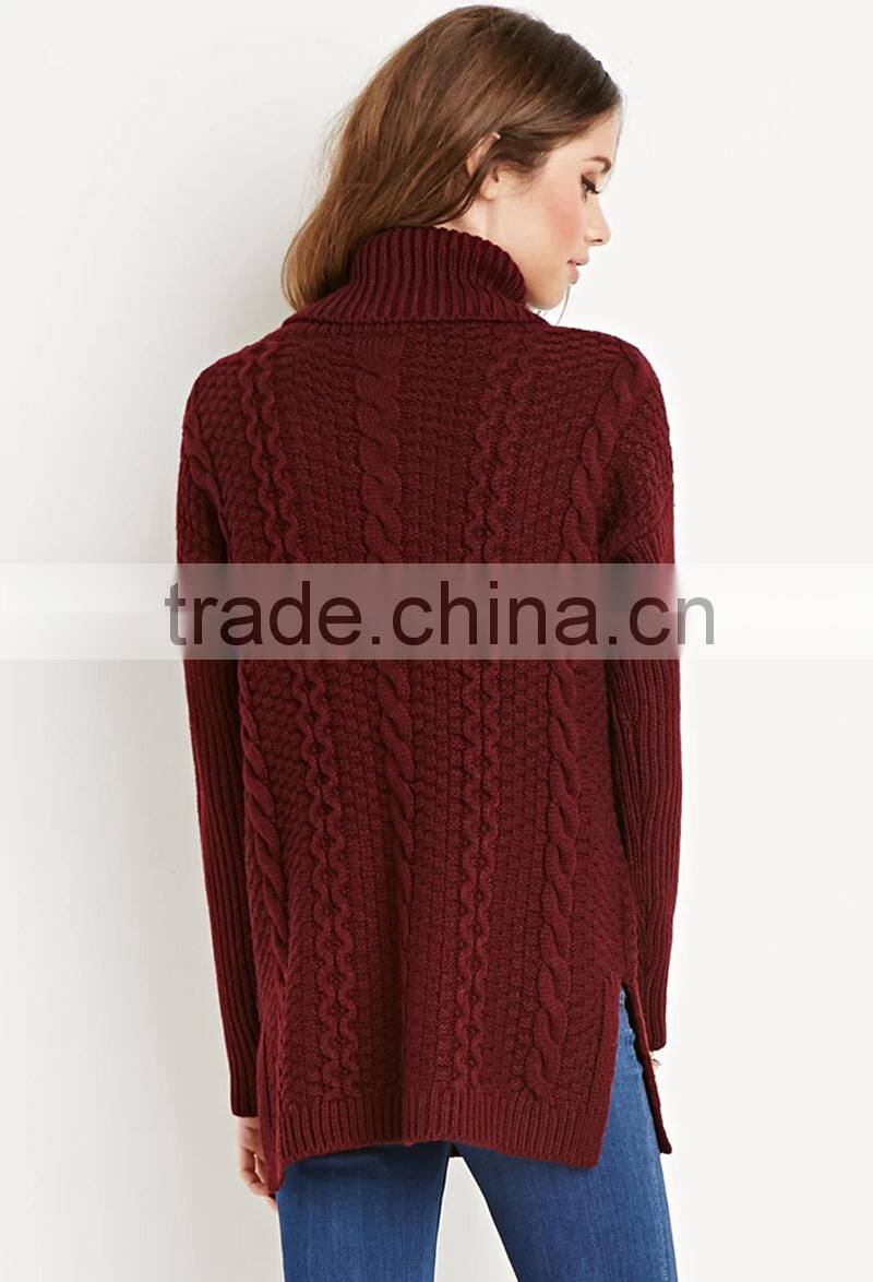 2016 New fashion design winter knitted wool cashmere woman sweater
