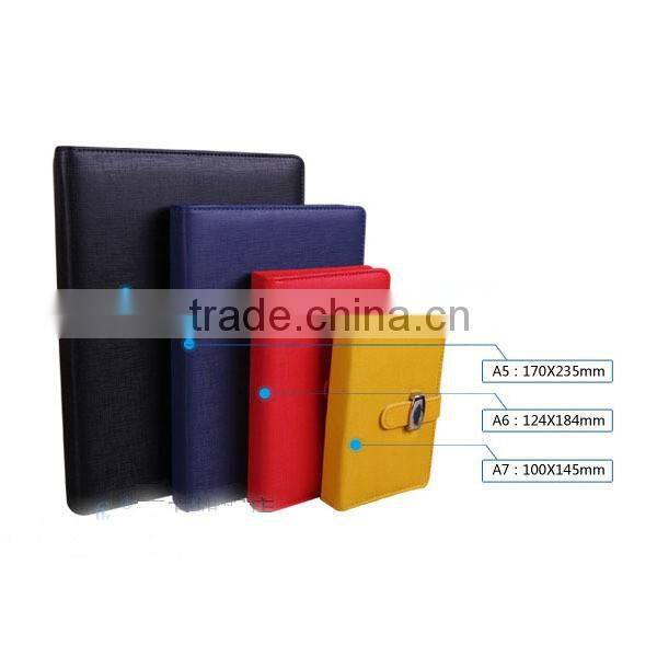 2016/2017 embossed leather or pu covers daily planner diary and notebooks