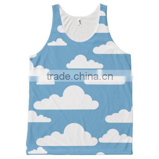 wholesale plain cheap blue and white seamless tank top for no gender