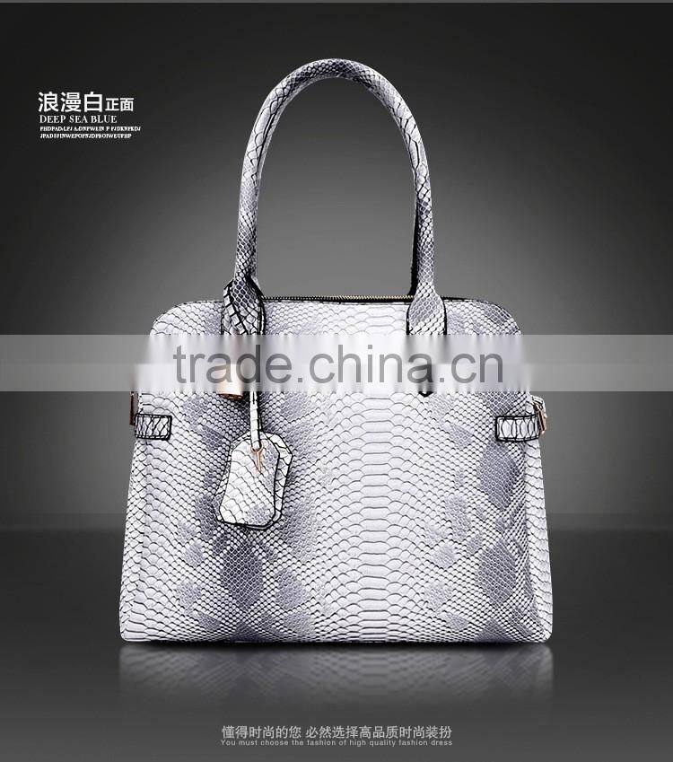 2016 style european branded snake skin handbag fashion women bag