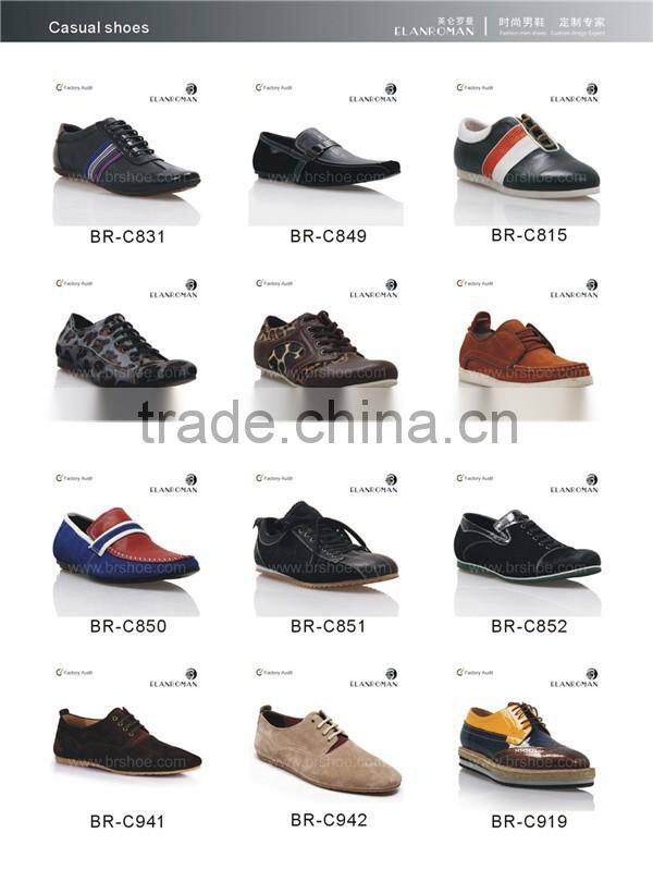 Leather casual shoe for man comfortable fashion style design men shoes