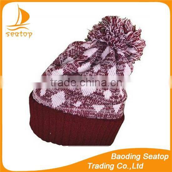 2016 ladies fashion crocheted knitting hat ball top