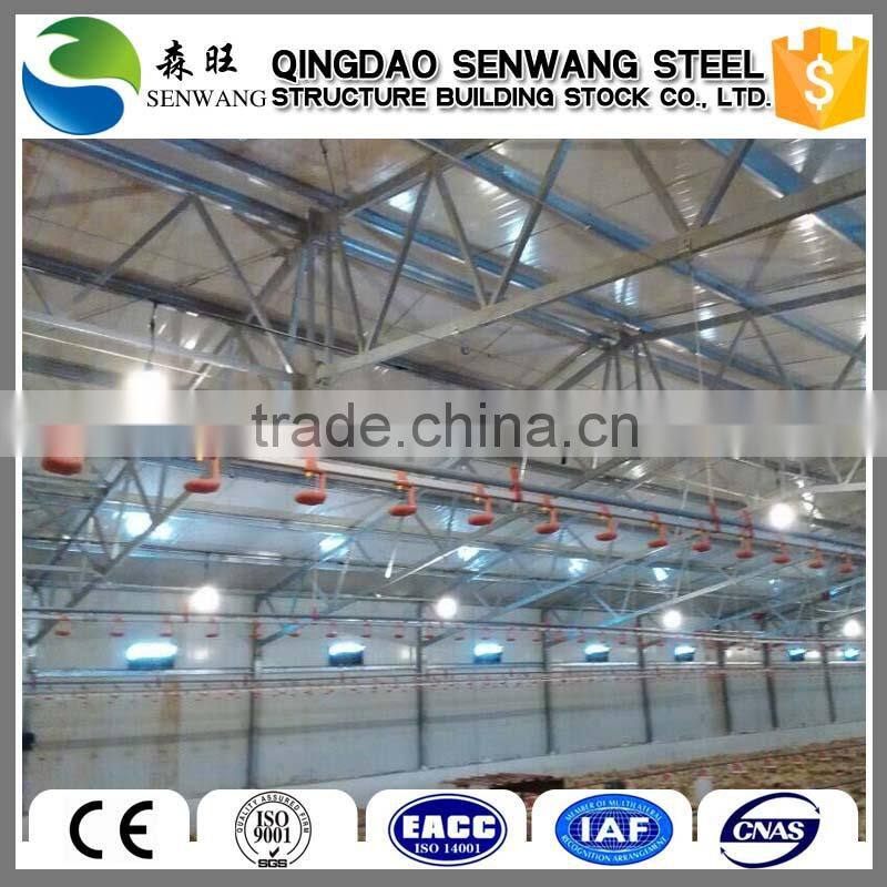 low cost automaticly light steel structure poultry layer broiler shed design