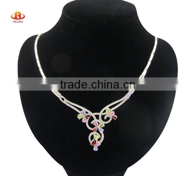Elegant Silver Crystal Necklace Handmade Jewelry