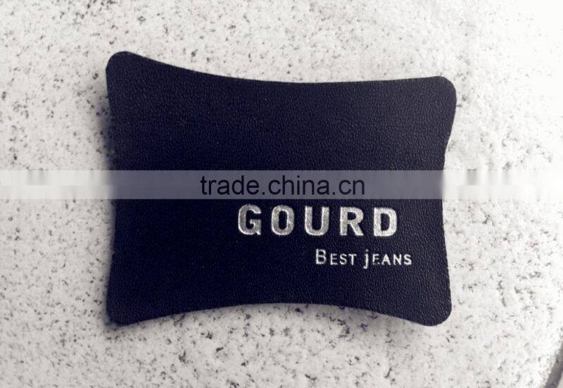 Custom and design good quality printed pu patch for garment and shoes