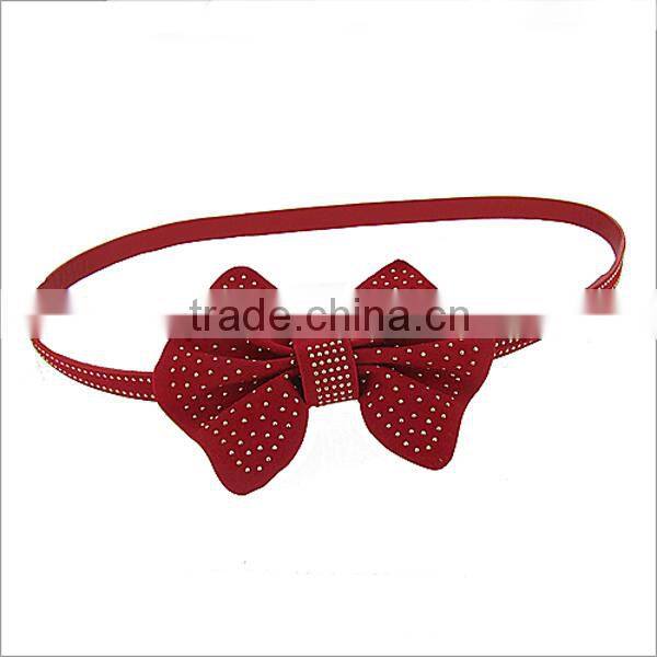 Crocodile Leather Design Rhinestone Belt