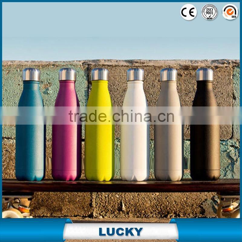 Vacuum Double Wall Travel Coffee Mug With Push Button Lid Handle