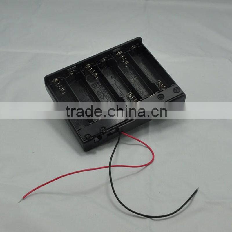 Hold 6x AA Size Battery Holder Box 12V Case With Cover ON/OFF Switch Wire Lead