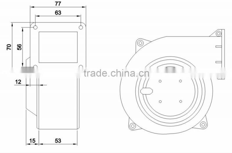 plastic high efficiency 127m3/h 22W mini air blower