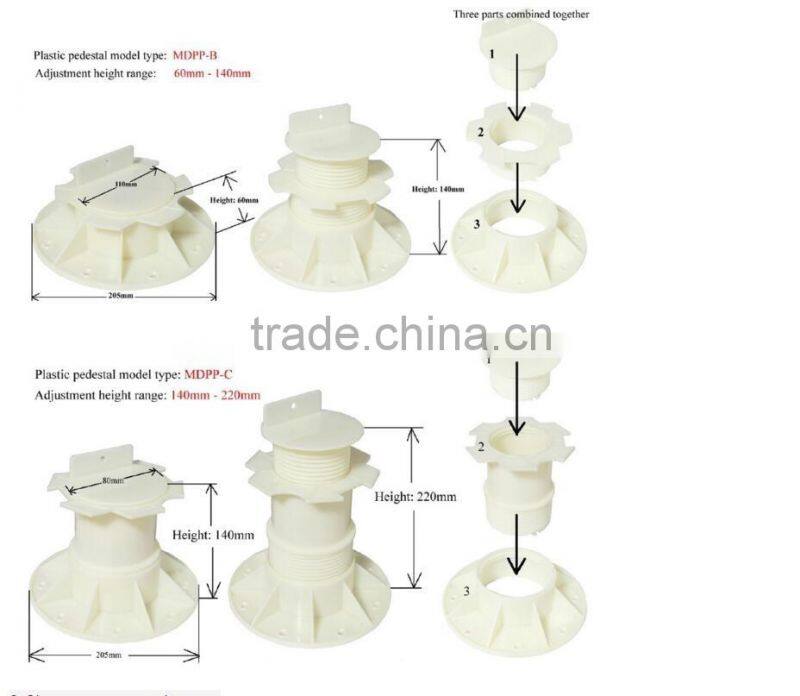 timber joist deck and wpc decking pedestal decking support plastic pedestal