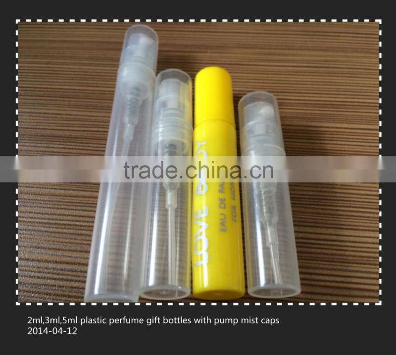 3ml empty perfume mini plastic pump spray bottle