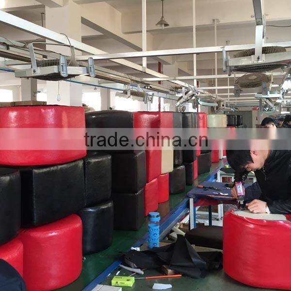 Faux leather round ottoman for home living room under mail order