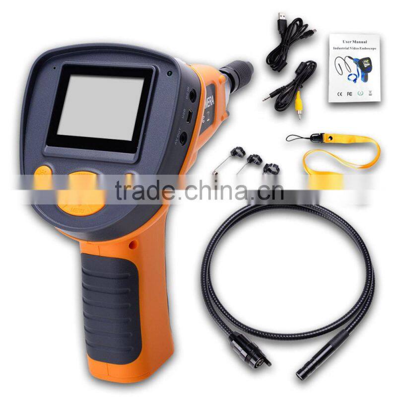 DVR 9.8mm Endoscope Borescope Zoom Recordable Rotation 1m Cable Video 2.4" Inspection Camera