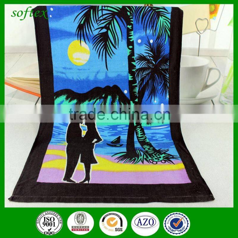 wholesale china factory 100% cotton customed printing beach towel