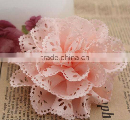 2013 New design wholesale DIY hollow out chiffon flowers H-70