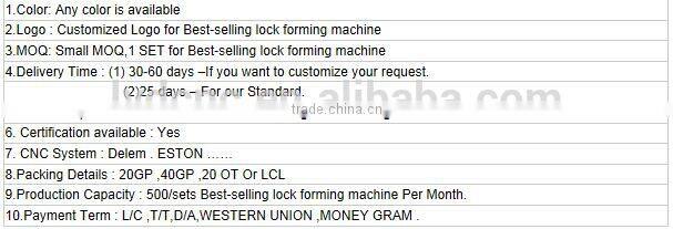 lock forming machine/seam lock roofing roll forming machine/duct equipment for bending