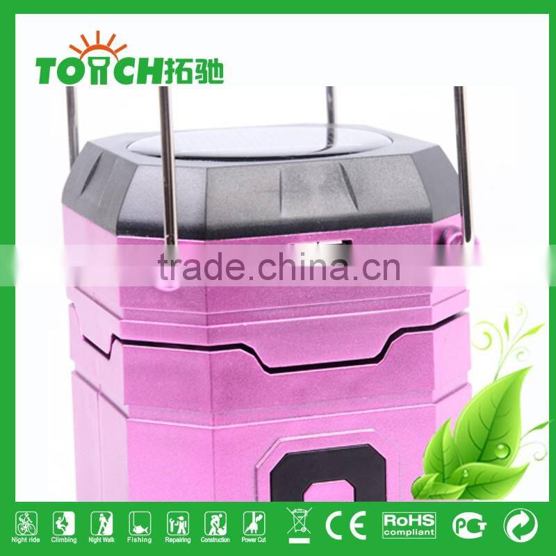 USA Hot Selling Rechargeable Camping Light Solar Charge Camp Lantern Lamp with Dry Battery USB Power Bank Charger