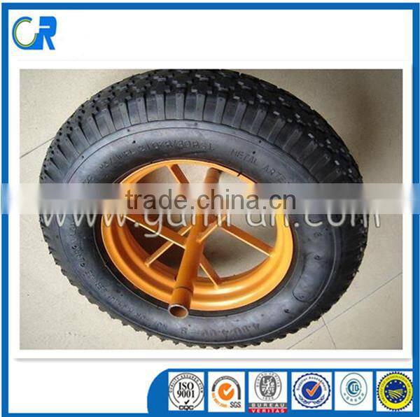 China Pneumatic tyres 4.00-8 Air Rubber wheel with Bearings for Wheelbarrow