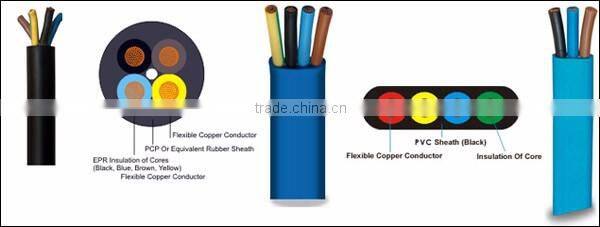 Submersible cable 3 core Flat cable Gauge in AWG Gauge: 12, 10, 8, 6, 4, 2, 1/0 , 2/0, 3/0, 4/0