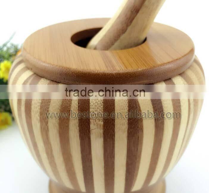 Custom Logo Bamboo Garlic Masher with Lid