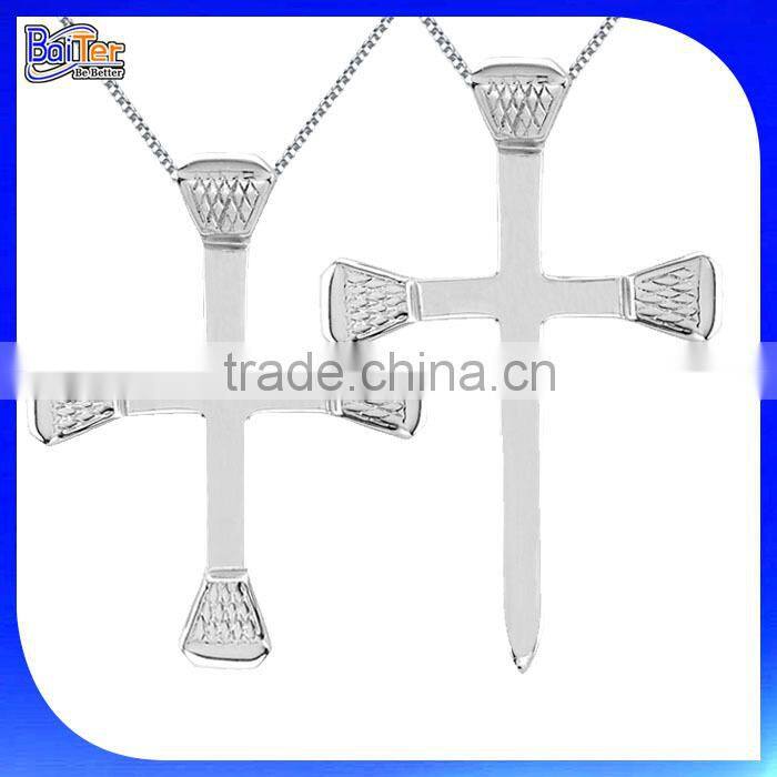 Elegant paved CZ U shape pendant 925 sterling silver horseshoe charm pendant