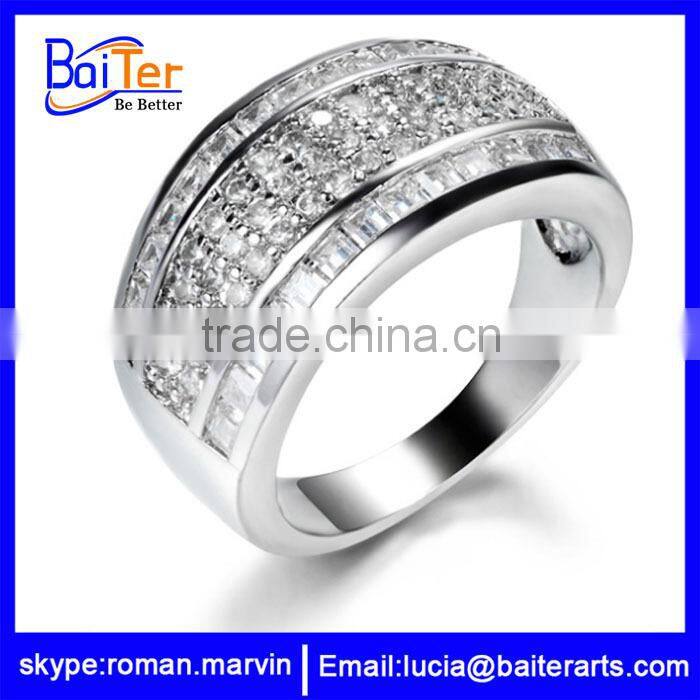 Custom wholesale women's 18K gold plated night club empire cool CZ copper rings for girls