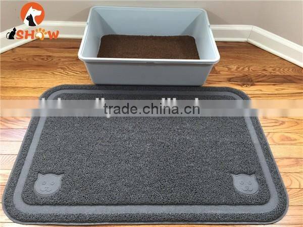 Cat embossed logo cat litter sand mat pvc extra thickness anti-tear extra size
