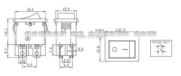 4 pin on off rocker switch