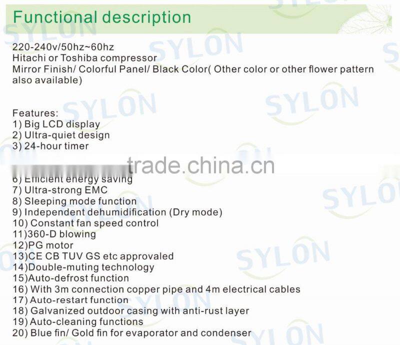 12000BTU LED Display, Cooling And Heating Hybrid Solar Wall Mounted Air Conditioner