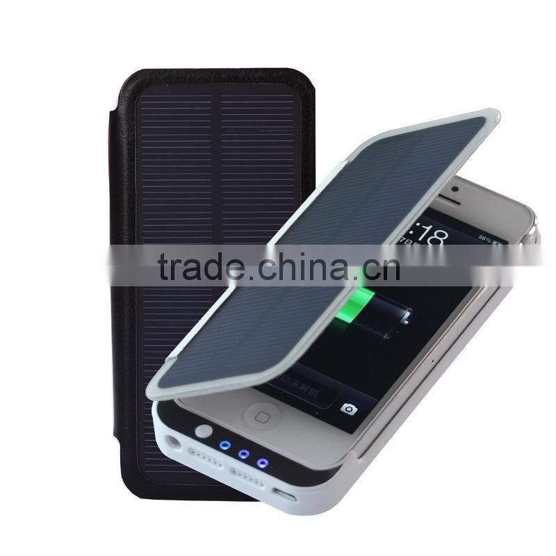 New model solar battery case for i phone 6, hot selling solar case mobile charger, factory low price solar case power bank