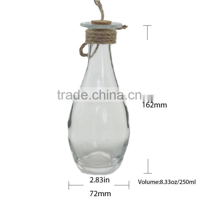 250ml Empty Cork Stoppers Perfume Glass Bottles,Airtight Cork Lid Drift Glass Bottles