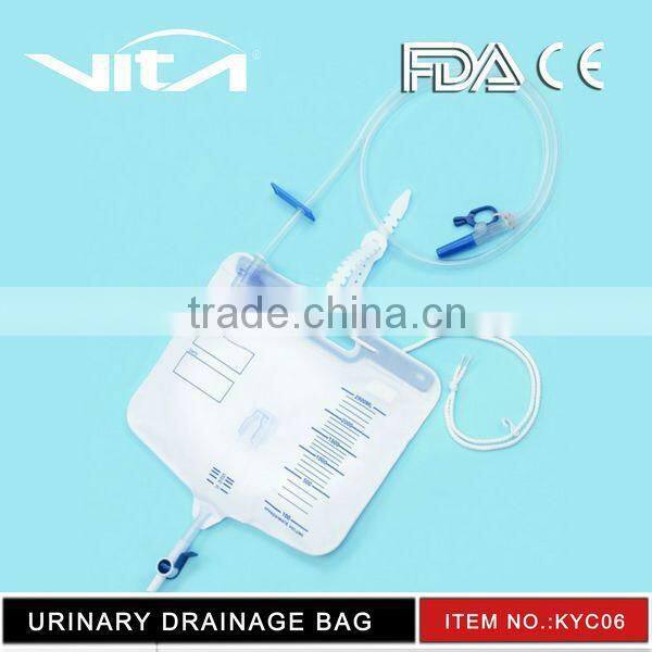 Urine Drainage Bag with Silicone Outlet Tube