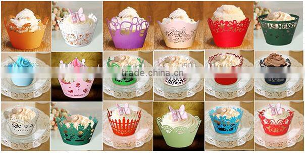 colorful new design party favors laser cut paper cupcake wrappers for kids