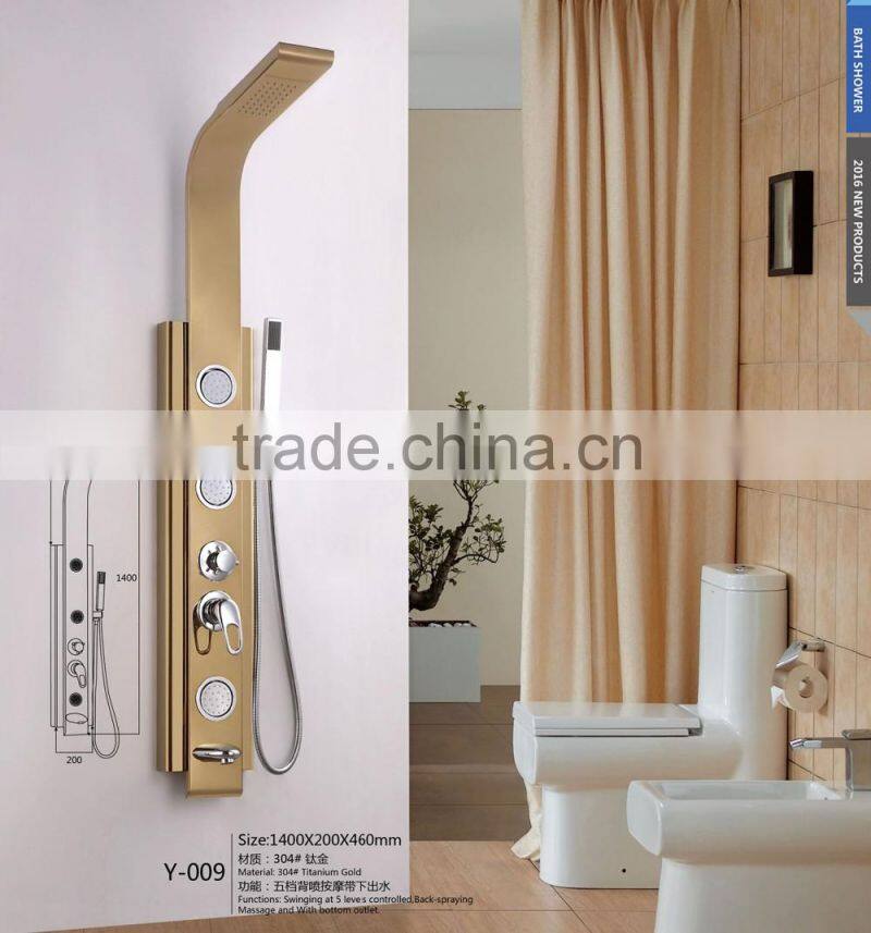 building materials golden set column shower panel Y-009