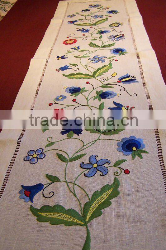 hand made embroidery table runner