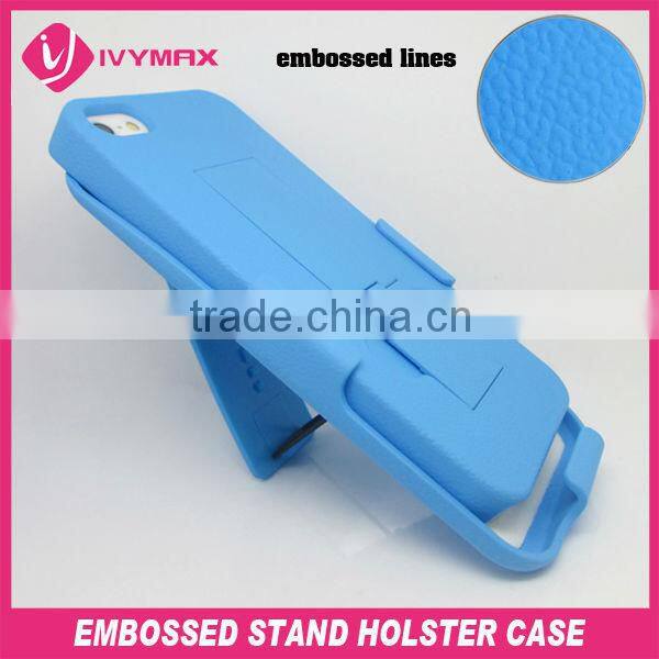Shell Holster Case embossed Belt Clip+Stand Case For iPhone 5