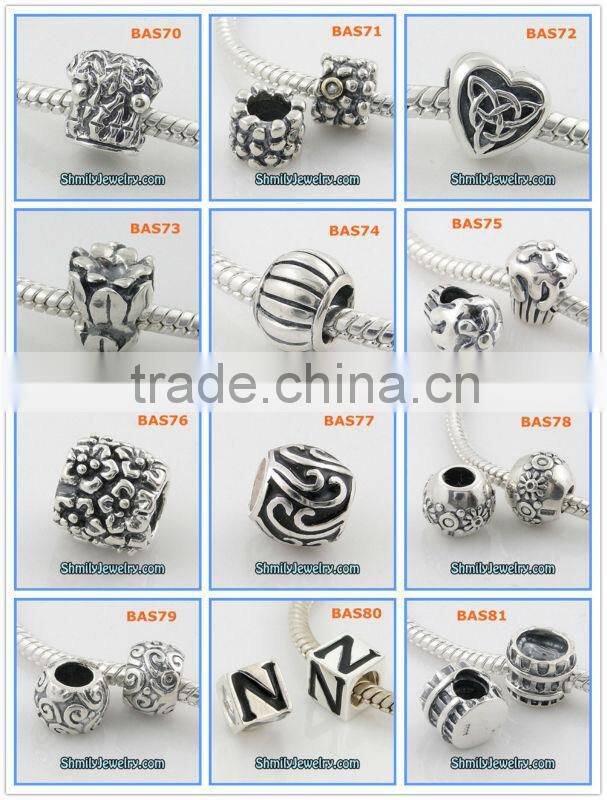 Wholesale Red CZ Rhinestone 925 Sterling Silver Spacer Beads BCZ40A