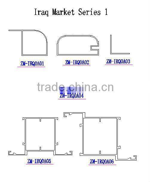 sand blasting black anodized aluminum profile 6063 t5
