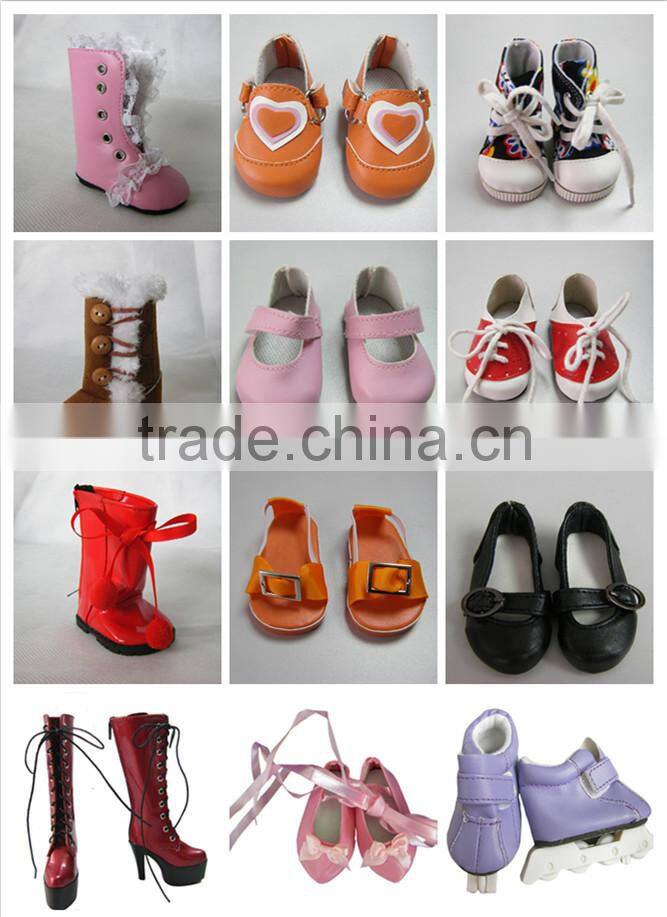 red 18 inch American doll shoes boots fashion doll shoes