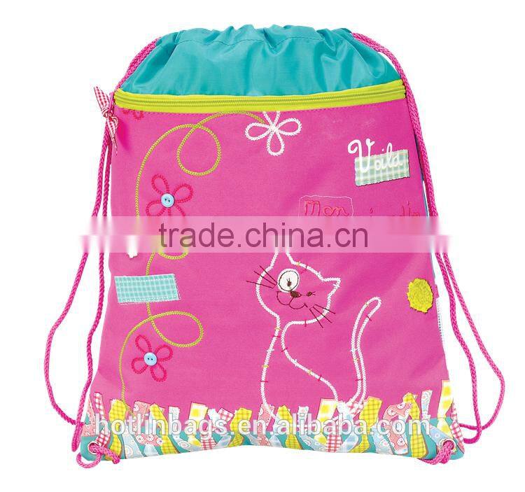 cat drawstring bag, shoe bag, drawstring backpack bag