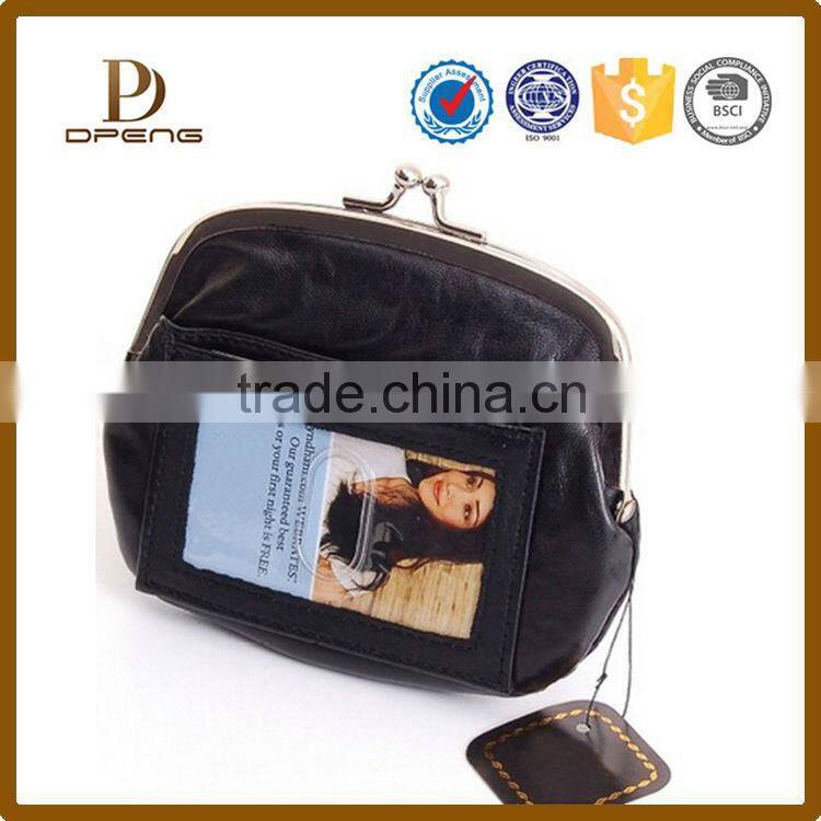 Customized fashion design oem bead coin purse leatehr coin purse clip