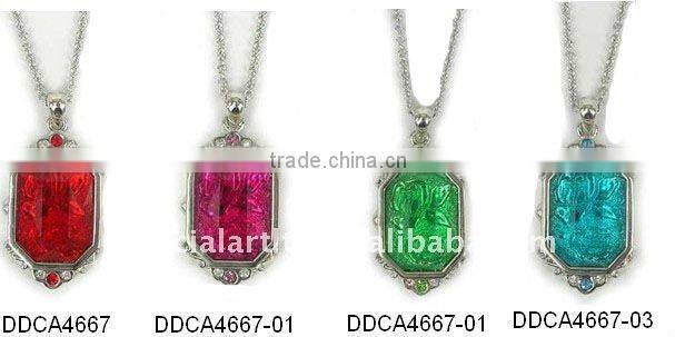 Metal square shaped solid perfume container /lip gloss bracelet, with epoxy letter charm,OEM designs accepted<DHCA9023>