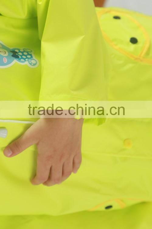 school kids use school bag raincoat