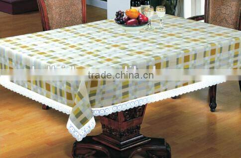 plastic printed square tablecloth, wholesale price for vinyl tablecloth