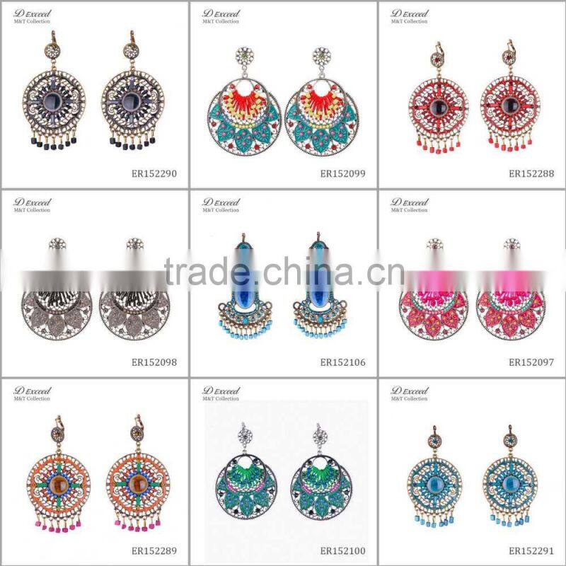 Wholesale Jewelry Promotional Gifts Ethnic Bohemian Native Beaded Dangle Earrings Fancy Bead Drop Earrings
